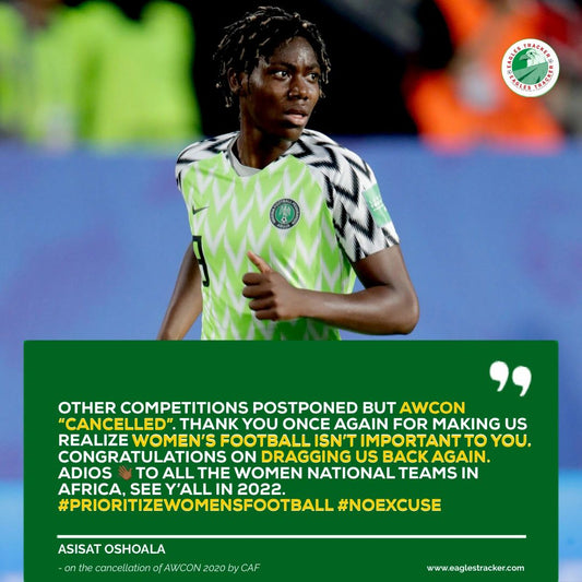 Barcelona's Asisat Oshoala slams CAF for AWCON 2020 cancellation