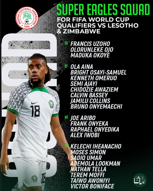 2026 World Cup race: Peseiro drops Osimhen, calls Boniface, Tella, Iheanacho, 20 others for Zimbabwe, Lesotho