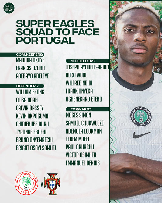 Record-making Osimhen, Onuachu return for Super Eagles ahead of Portugal clash