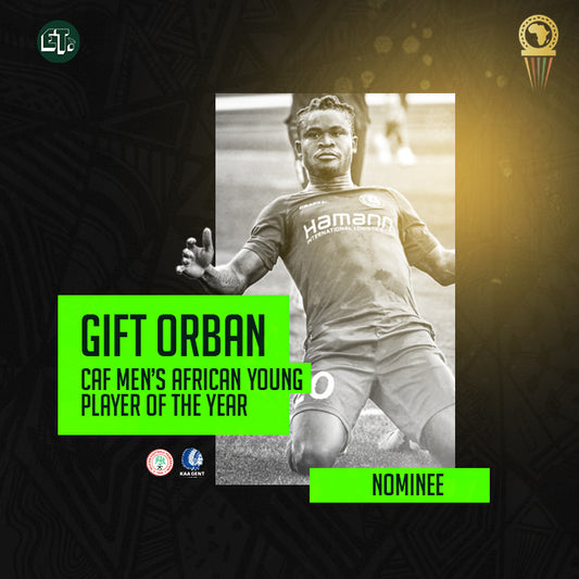 Gift Orban among contenders for CAF Men's Young Player of the Year award