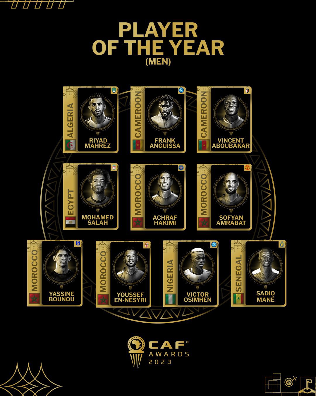 African Player of the Year Award: Victor Osimhen makes CAF's Top Ten list